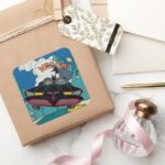 Batmobile Wroom Square Sticker