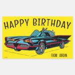 Batmobile Happy Birthday Rectangular Sticker