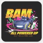 Batwheels™ Bam All Powered Up Square Sticker
