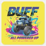 Batwheels™ Buff All Powered Up Square Sticker