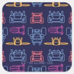 Batwheels™ Neon Outline Pattern Square Sticker