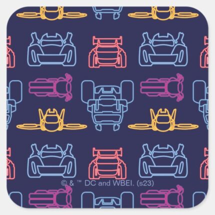 Batwheels™ Neon Outline Pattern Square Sticker