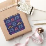 Batwheels™ Neon Outline Pattern Square Sticker