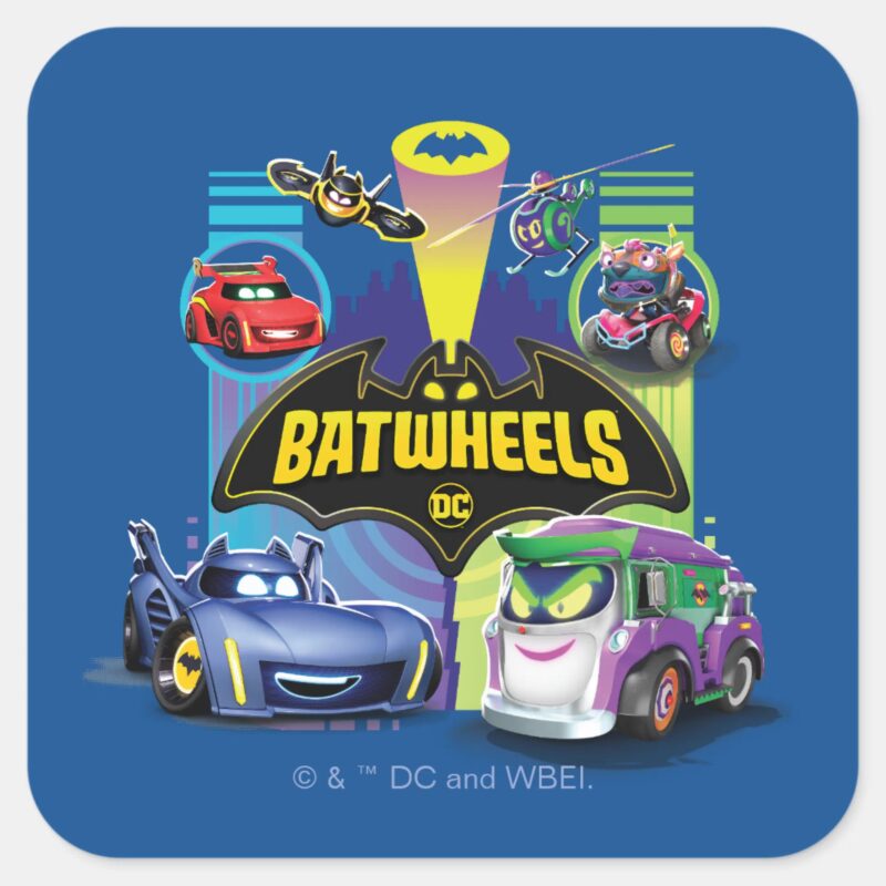 Batwheels™ Vs Legion Of Zoom Square Sticker Batwheels™ Vs Legion Of Zoom Square Sticker