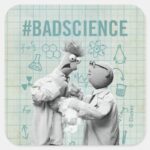 Beaker Bunsen BadScience Square Sticker