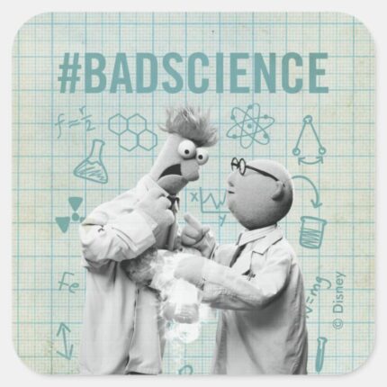 Beaker Bunsen BadScience Square Sticker