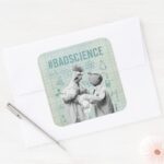 Beaker Bunsen BadScience Square Sticker