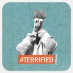 Beaker Terrified Square Sticker