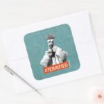 Beaker Terrified Square Sticker