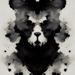 Bear Black Watercolor Poster