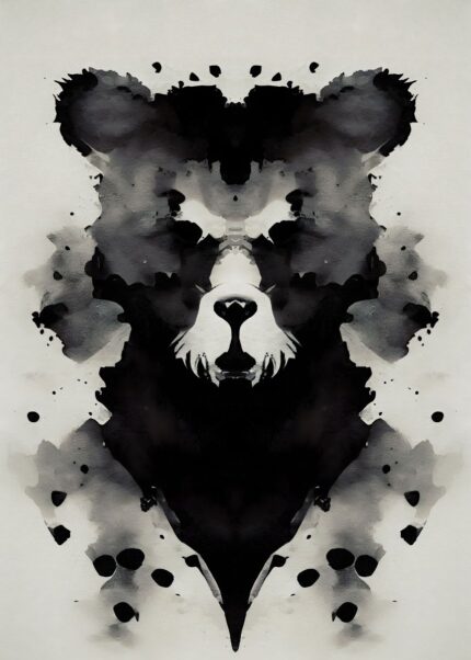 Bear Black Watercolor Poster