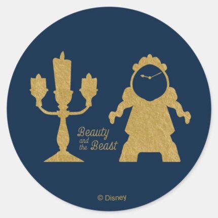Beauty And The Beast Lumiere Cogsworth Classic Round Sticker