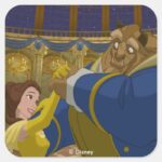 Beauty The Beast Belle The Beast Dancing Square Sticker