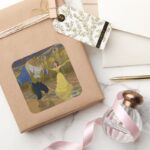 Beauty The Beast Dancing In The Ballroom Square Sticker