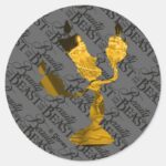 Beauty The Beast Lumiere Silhouette Classic Round Sticker