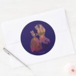 Beauty The Beast Silouette Dancing Classic Round Sticker