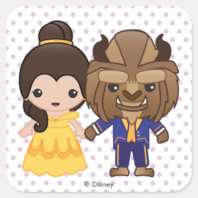 Beauty And The Beast Emoji Square Sticker Beauty And The Beast Emoji Square Sticker