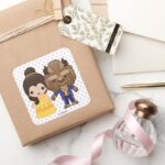Beauty And The Beast Emoji Square Sticker