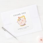 Beauty And The Beast Wedding Thank You Square Sticker