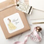Beauty And The Beast Baby Shower Thank You Square Sticker