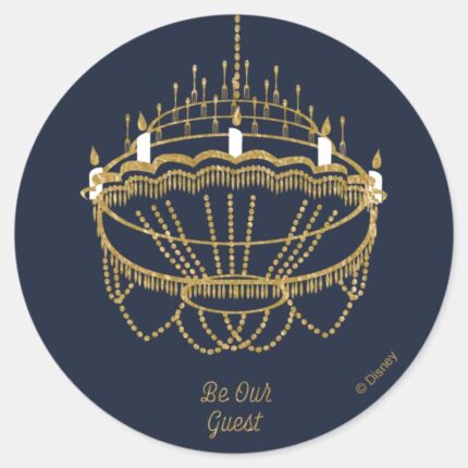 Beauty And The Beast Chandelier Be Our Guest Classic Round Sticker