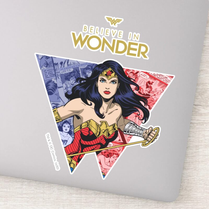 Believe In Wonder Wonder Woman Lasso Comic Logo Sticker