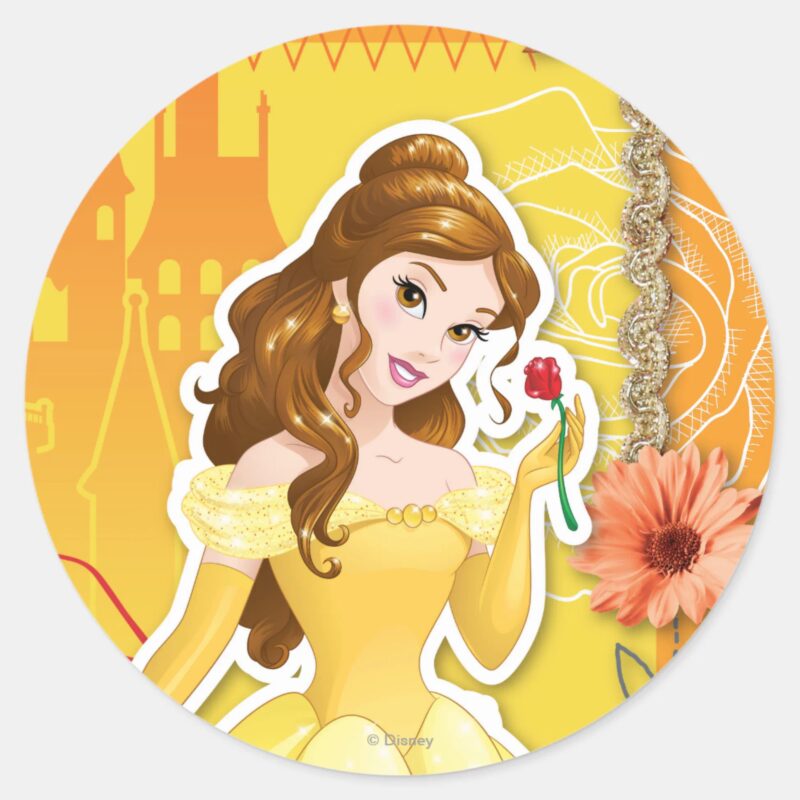 Belle Inspirational Classic Round Sticker Belle Inspirational Classic Round Sticker