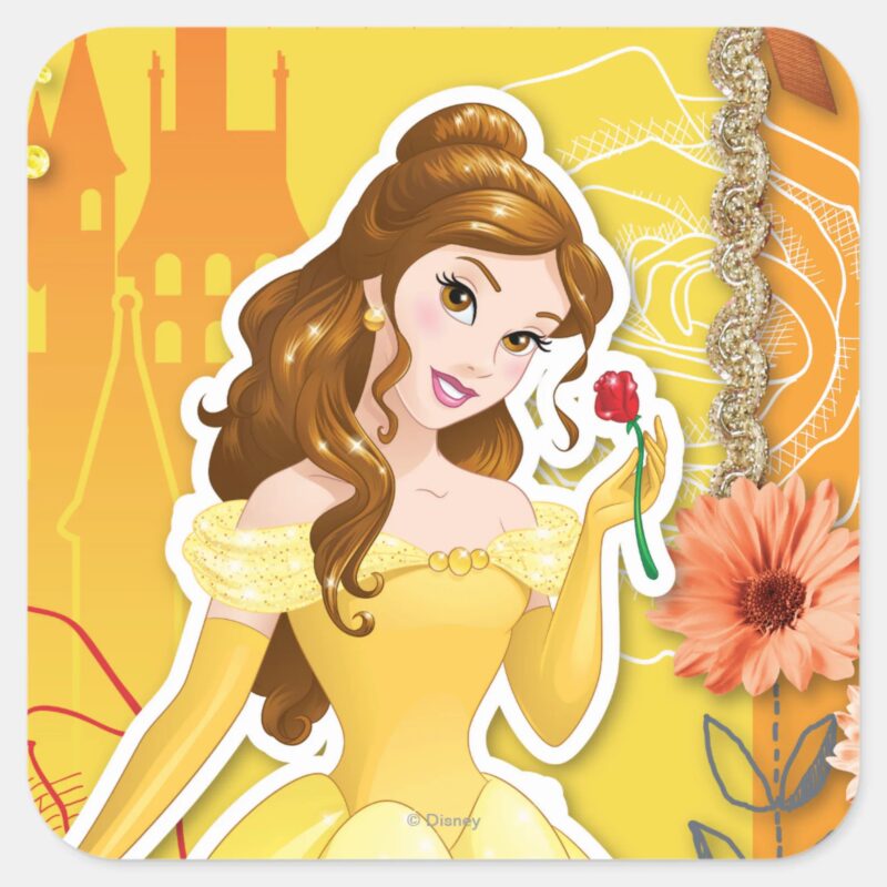 Belle Inspirational Square Sticker Belle Inspirational Square Sticker