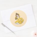 Belle Posing Classic Round Sticker