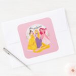 Belle Rapnuzel Ariel Extra Girl Power Square Sticker