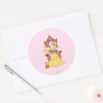 Belle Reading To Friends Classic Round Sticker