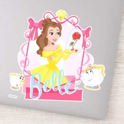 Belle With Enchanted Rose Chip Mrs. Potts Sticker