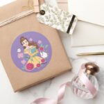 Belle Friends Bookish Blooms Classic Round Sticker