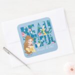 Belle Beautfiul Inside Out Square Sticker