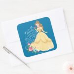 Belle I Love A Good Story Square Sticker