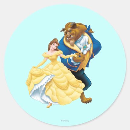 Belle And Beast Classic Round Sticker