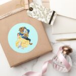 Belle And Beast Classic Round Sticker