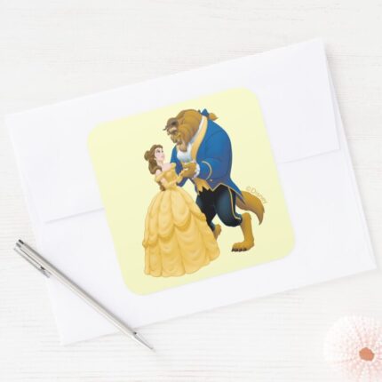 Belle And Beast Dancing Square Sticker