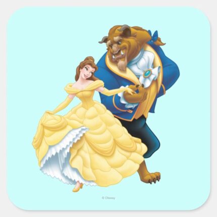 Belle And Beast Square Sticker