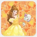 Belle With Mrs. Potts And Chip Square Sticker