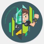 Ben 10 Diamondhead DNA Transformation Classic Round Sticker