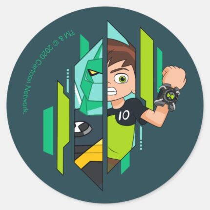 Ben 10 Diamondhead DNA Transformation Classic Round Sticker