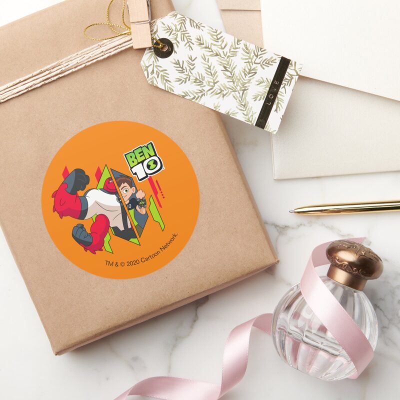 Ben 10 Four Arms DNA Transformation Classic Round Sticker