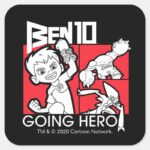 Ben 10 Going Hero Square Sticker