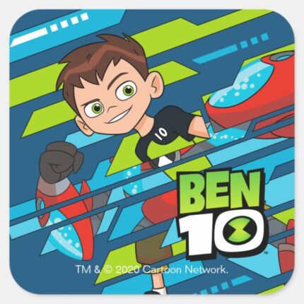 Ben 10 Overflow DNA Transformation Square Sticker