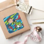 Ben 10 Overflow DNA Transformation Square Sticker