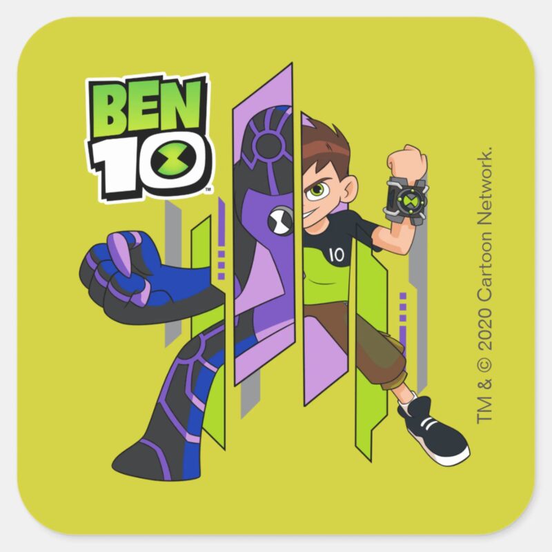 Ben 10 Upgrade DNA Transformation Square Sticker Ben 10 Upgrade DNA Transformation Square Sticker