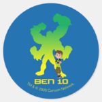 Ben 10 Four Arms Shadow Classic Round Sticker