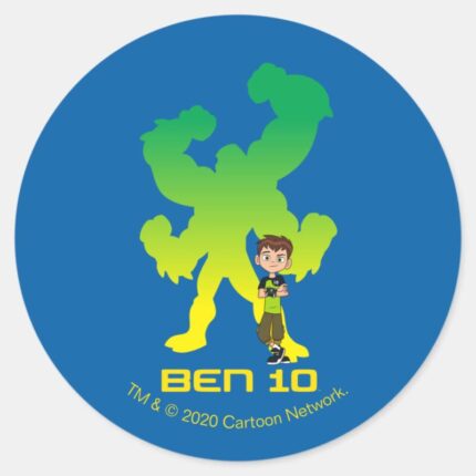 Ben 10 Four Arms Shadow Classic Round Sticker