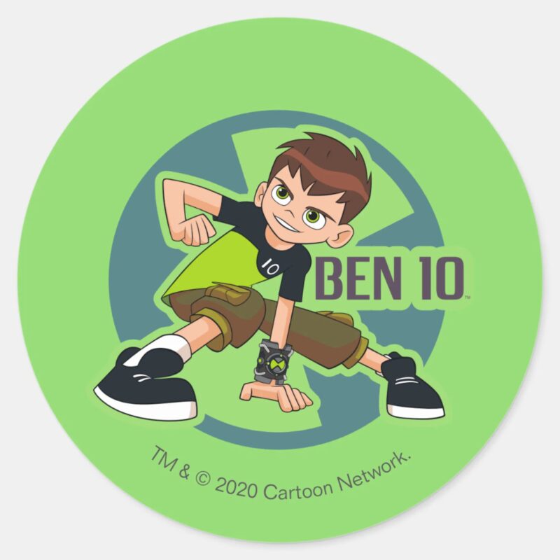 Ben Tennyson Omnitrix Graphic Classic Round Sticker Ben Tennyson Omnitrix Graphic Classic Round Sticker
